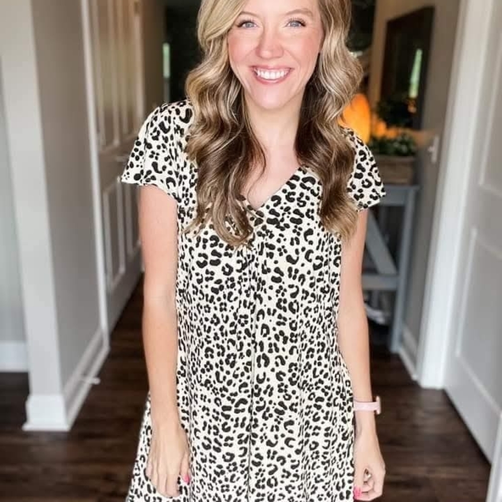 LuLaRoe Leopard Print Midi Dress - Black and Cream NWT